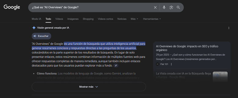 Overview en Google